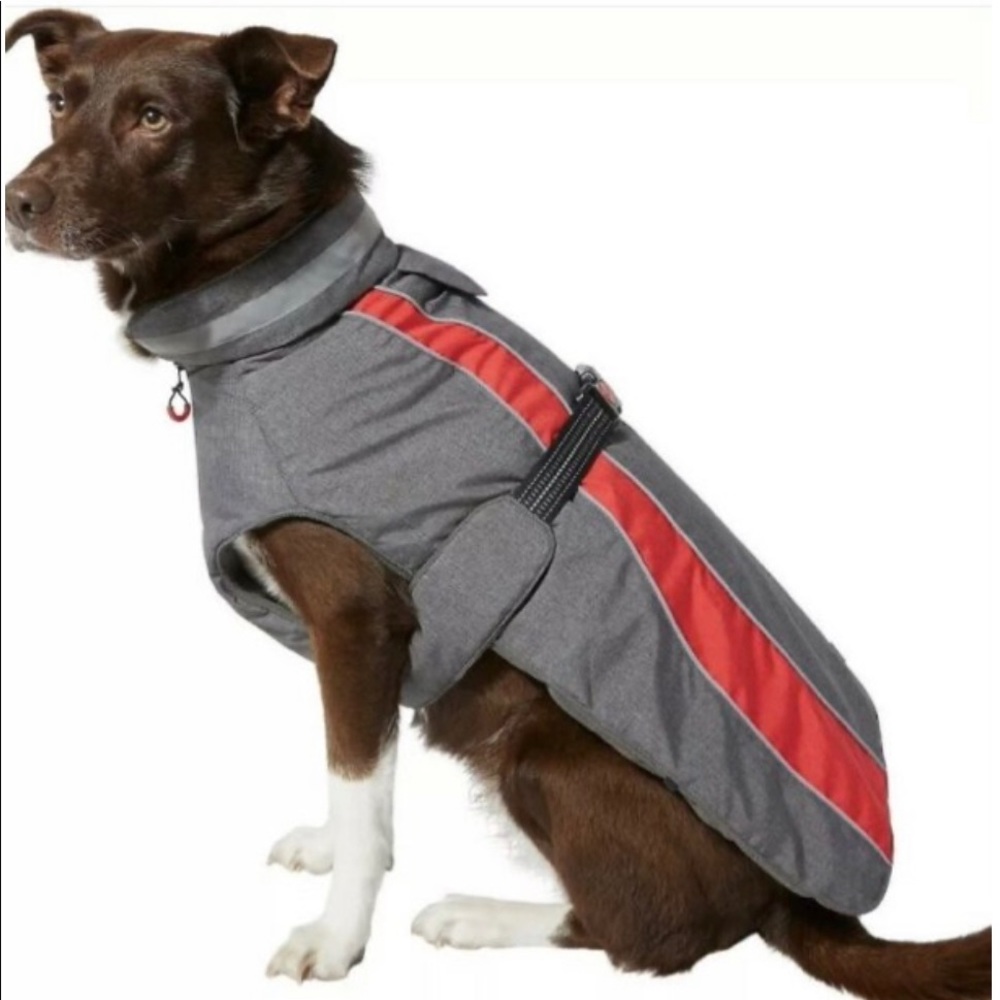 Kong Outerwear Reflective, Water Resistant Jacket - Red Gray